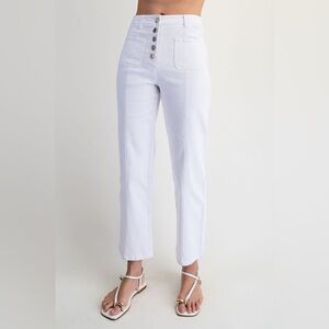 Twill Patch Pocket Straight Leg Cropped Pants - Edit by Nine